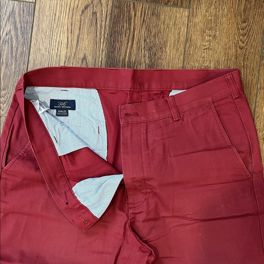 Brooks Brothers Men's Deep Red Chinos